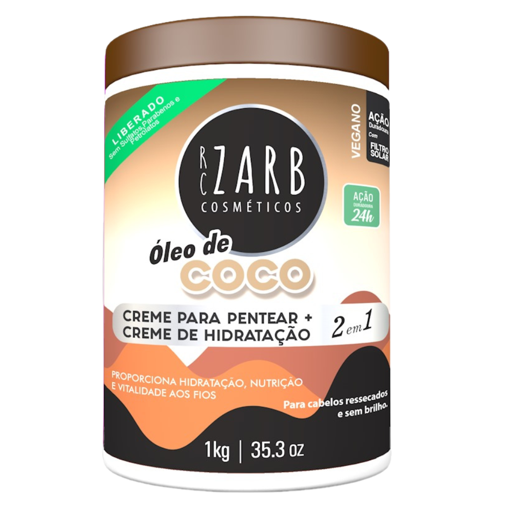Creme 2 Em 1 Óleo De Coco Zarb 1KG